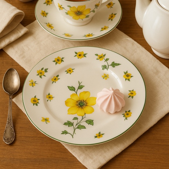 Royal Victoria Yellow Flower Plate – Fine Bone China England - Picture 2 of 5